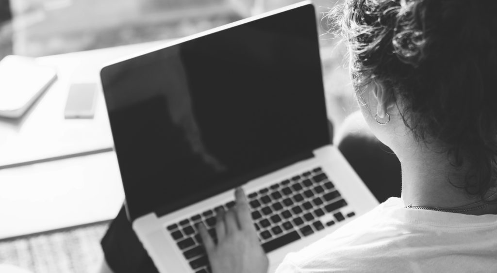 Lady using a laptop